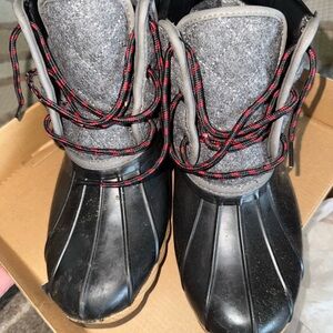 Skechers Black and Charcoal Waterproof Boots